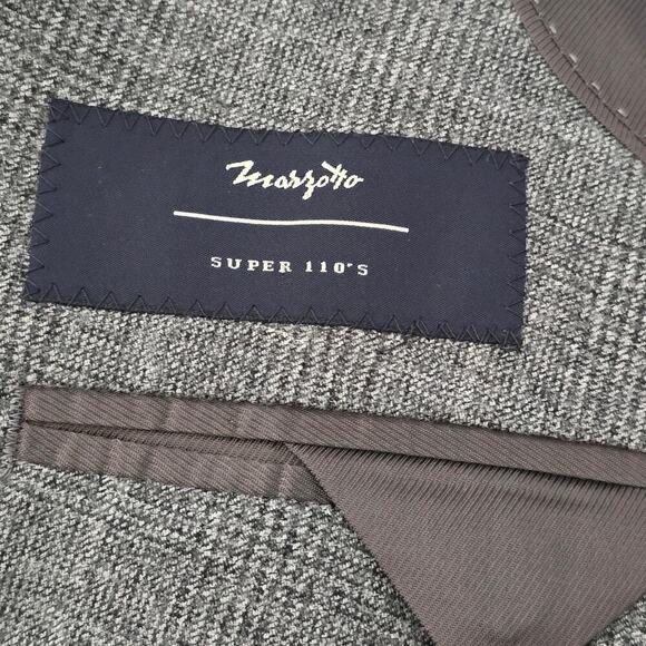 Men’s Wool Sport Blazer Coat Gray Plaid Sz 42 Slim Office Preppy Business Casual - Picture 8 of 8